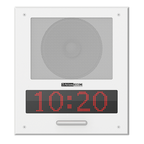 PoE+ Indoor Wall Mount IP Loudspeaker with LED Display, Paging Microphone, and LED Flashers