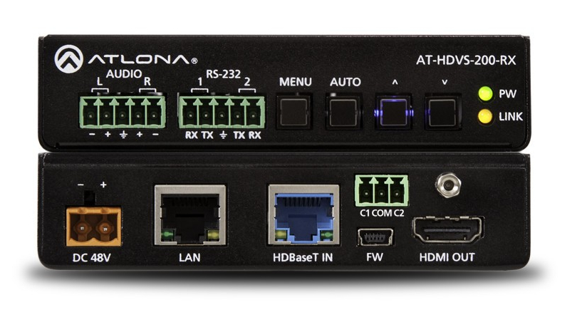HDBaseT Scaler with HDMI and Analog Audio Outputs