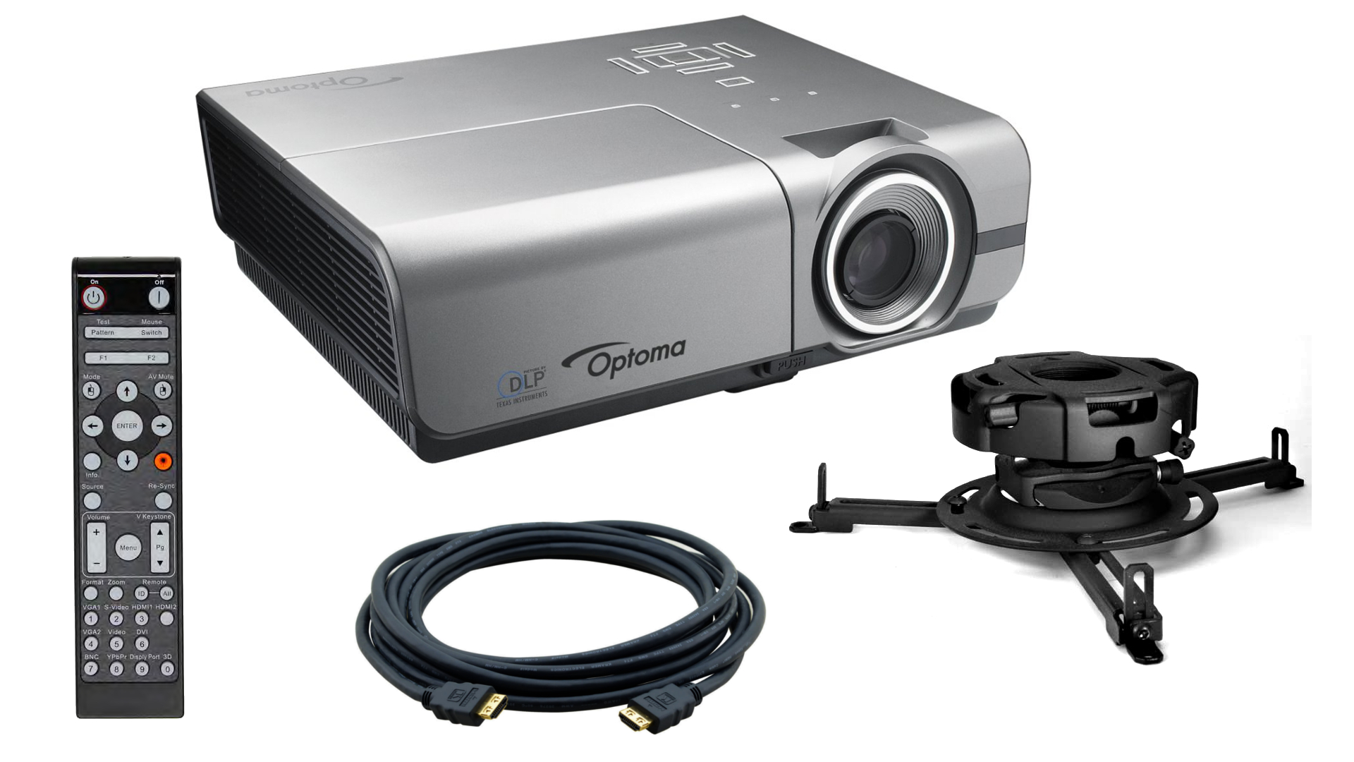 with EH500 Projector, Peerless Universal Mount & Kramer 25ft HDMI-HDMI Cable
