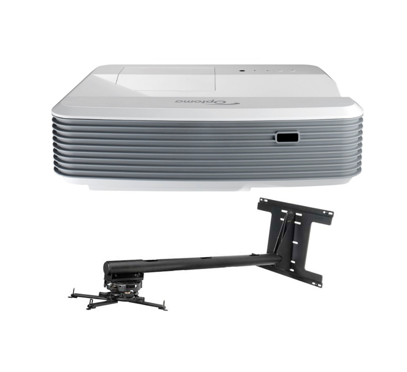 3500 Lumen 1080p DLP Ultra Short Throw Projector with Arm Mount and Cable