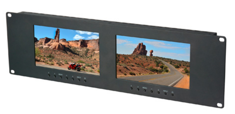 Dual 7" 3RU VGA & DVI & Composite Monitors