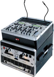 Slant Top Console Rack Case (10 RU Top, 4 RU Bottom)