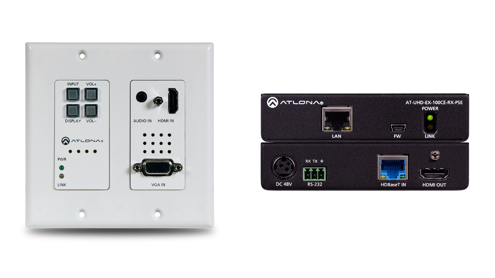 4K/UHD HDBaseT TX/RX, Two-Input Wall Plate Switcher