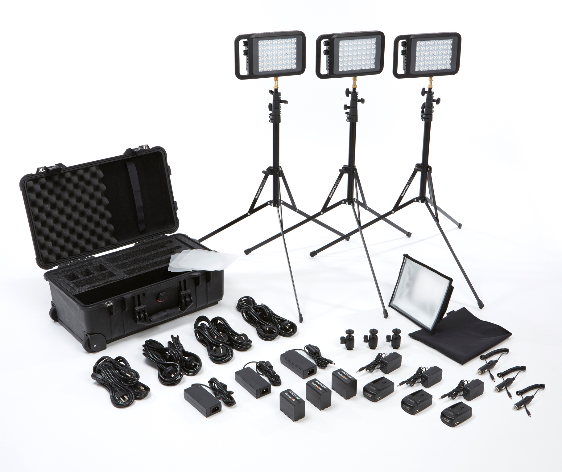 3 Lykos BiColor LEDs with Battery Bundle and Pelican 1510 Custom Foam Case
