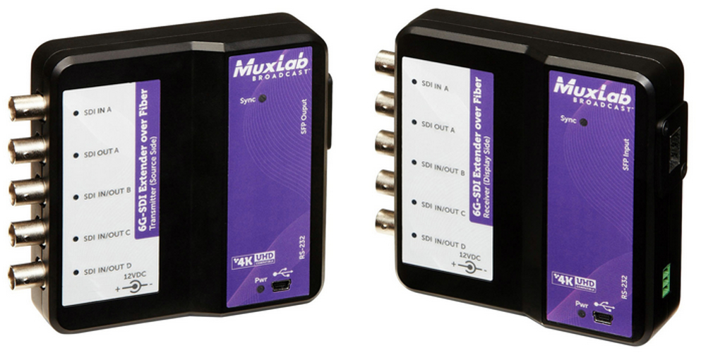 6G-SDI Extender Over LC Multimode Simplex Fiber with Return Channel