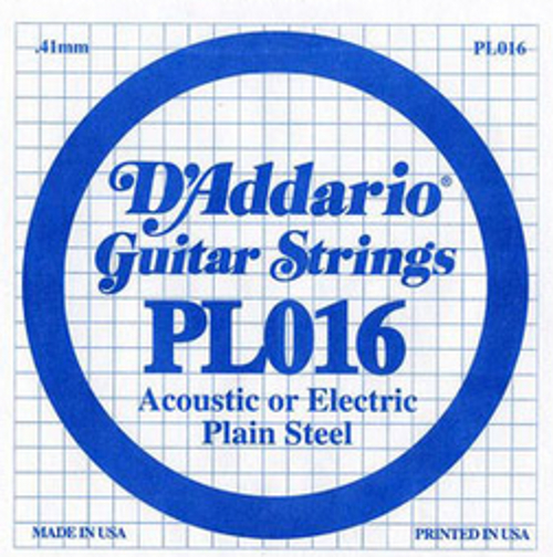 .016" Plain Steel Single Guitar String