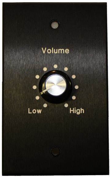 10k Ohm Potentiometer aluminum wall plate in black finish