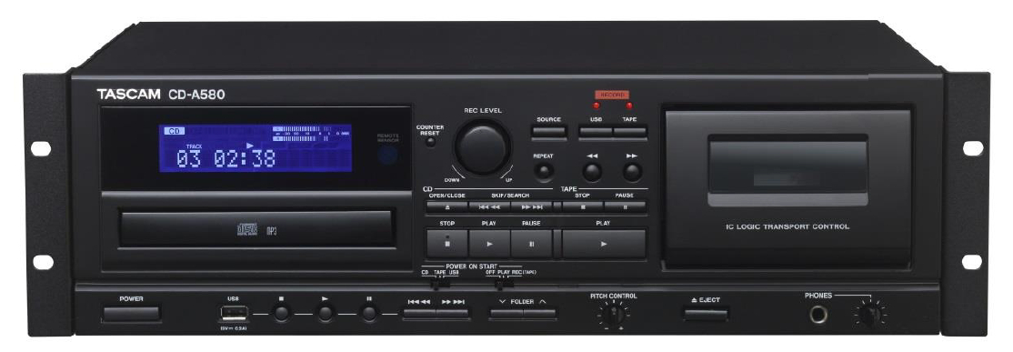 Rackmount Cassette to MP3 Combo Recorder with Unbalanced RCA