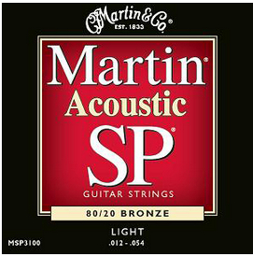 Light Martin SP Acoustic 80/20 Bronze Guitar Strings