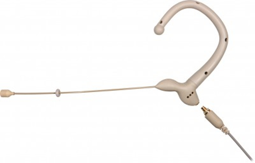 Single Earhook Headset Microphone, Beige, with 4 Cables