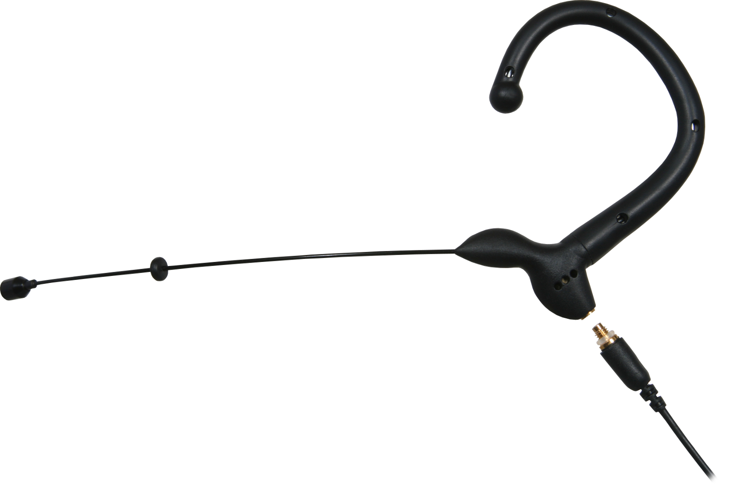 Single Earhook Headset Microphone, Black, with 4 Cables