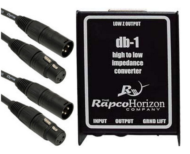 DB-1 Direct Box and 2x MN-25 Pro Mic Cables Bundle