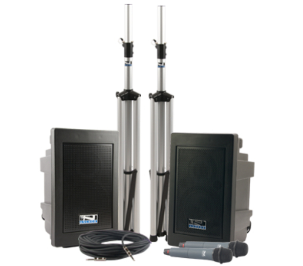 Go Getter Dual Deluxe Bluetooth-enabled PA System with Companion Speaker, Handheld Microphone Transmitter and Choice of 2nd Transmitter/Mic