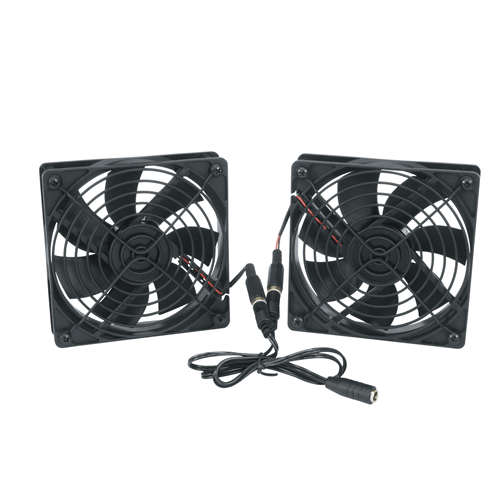 DC Fan Kit with (2) 69 CFM 4.5" Fans, Thermo Controller