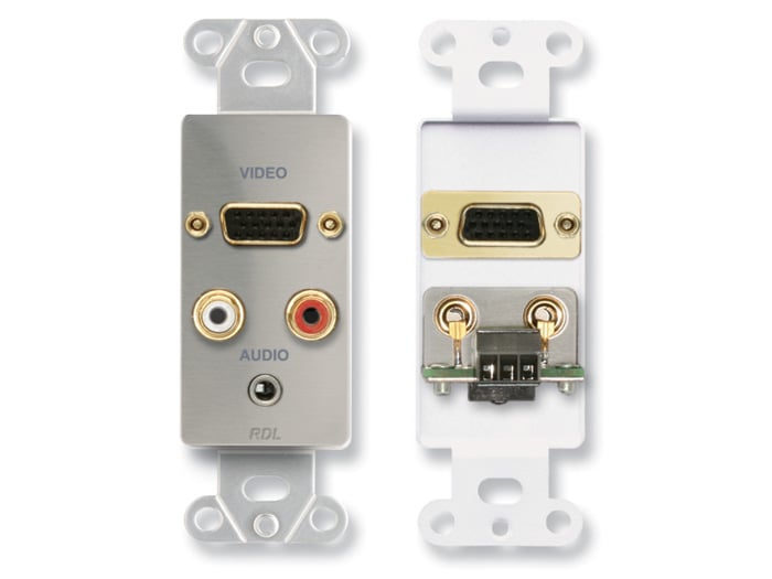 Audio/Video Monitor Jack Panel, DB15, Phono, Mini