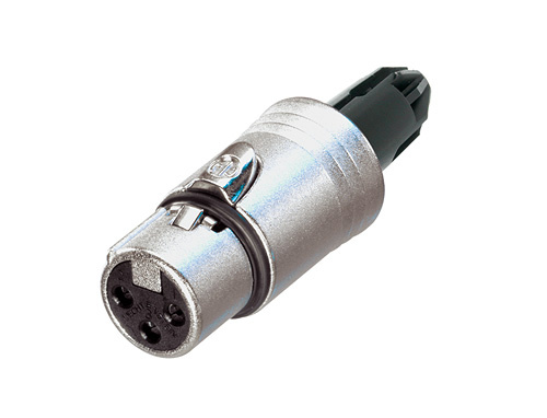 3-Pin Female XLR Cable Connector, Nickel Housing, Silver Contacts, without Boot