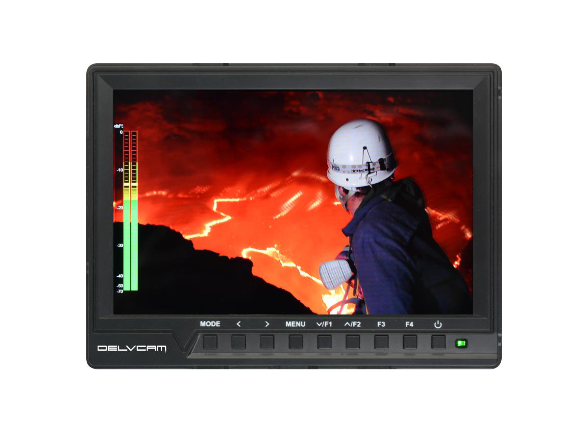 4K Compatible, 1080P Camera-Top Monitor with Audio Meter