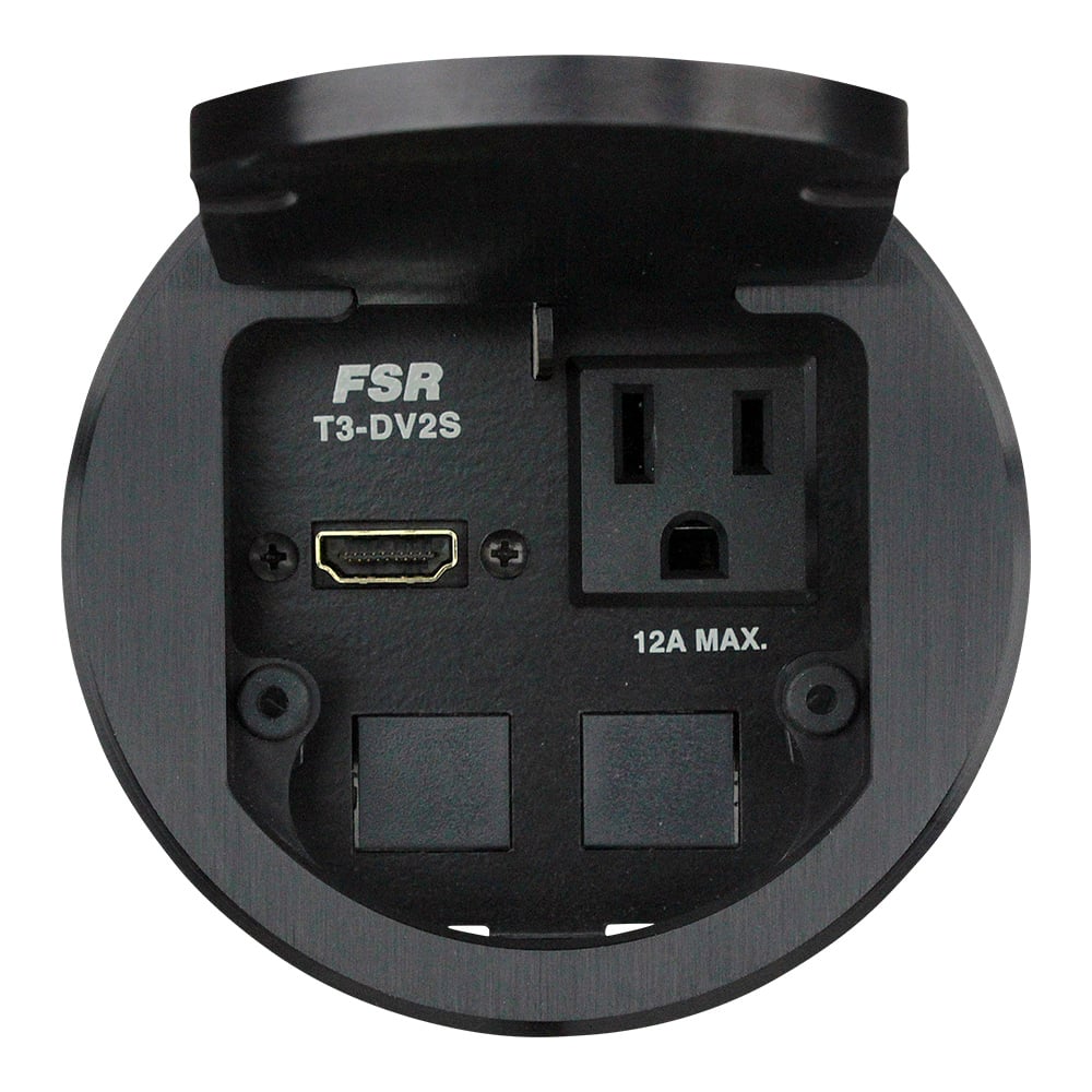 3.5" Table Box with (1) HDMI, (2) Keystone Connectors, and (1) AC Outlet