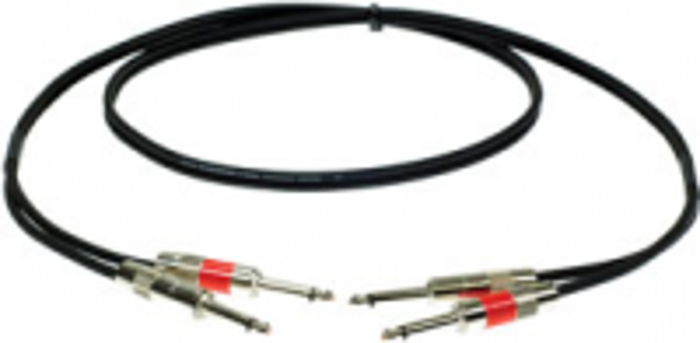 5 ft. 20AWG Dual 1/4" TS Male to Male Excellines Dual Patch Cable