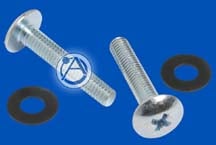 40 count #10-32 phillips head chrome screws and 40 plastic washers