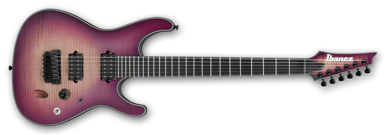 Purple Space Burst S Iron Label 6 String Electric Guitar