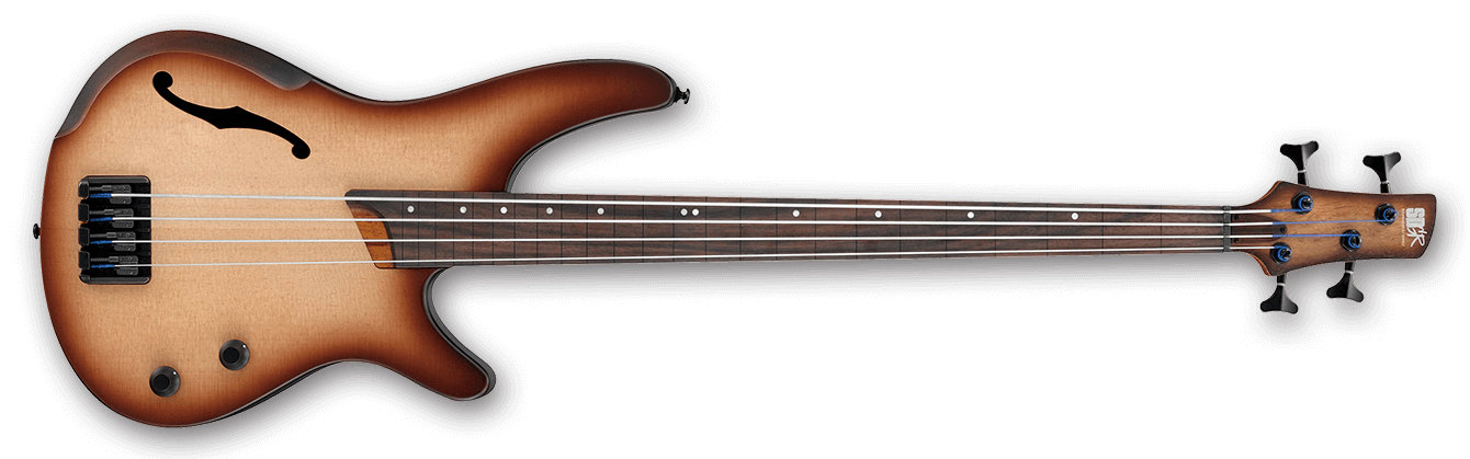 SR Bass Workshop 4 String Fretless Electric Bass - Natural Browned Burst Flat