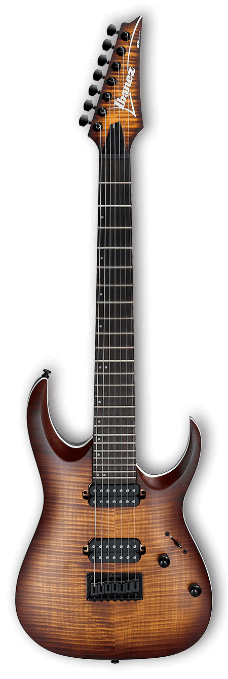RGA Standard 7-String Electric Guitar - Dragon Eye Burst Flat