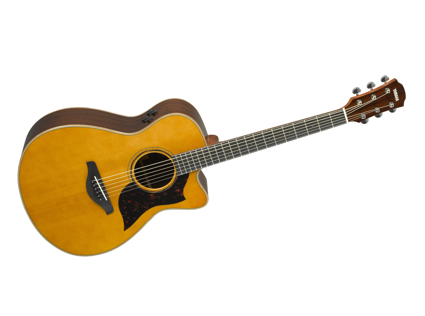 Small Body Vintage Natural Acoustic-Electric Guitar with Hard Bag Included