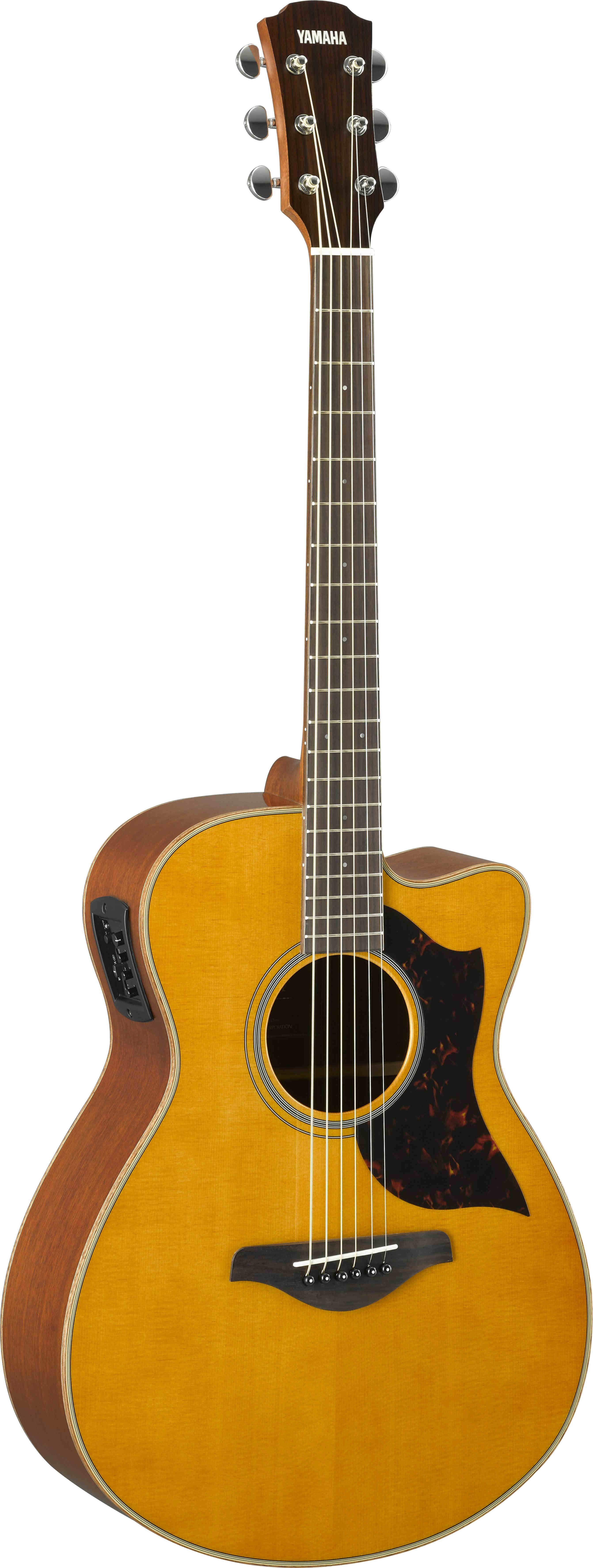 Vintage Natural Small Body Cutaway Acoustic-Electric Guitar