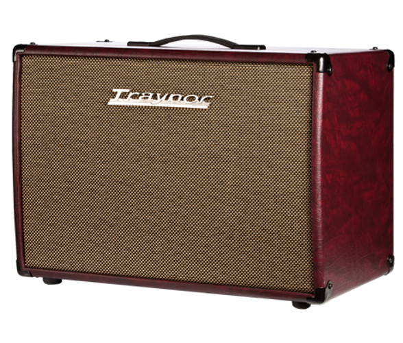 Guitar Extension Cabinet, 1 x 12" Celestion Vintage 30, 60 Watts, Wine Red Leatherette Covering and Oatmeal Grille