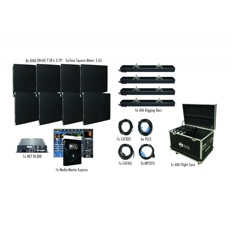 4x2 AV6X Video Wall Package with 8 panels