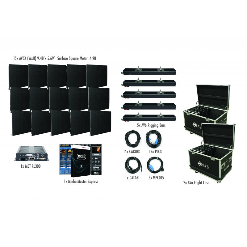 5x3 AV6X Video Wall Package with 15 panels