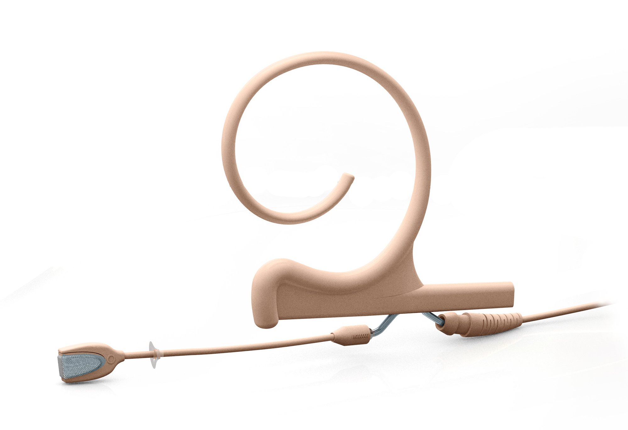 Beige Omnidirectional Headworn Microphone with Short (40mm) Boom