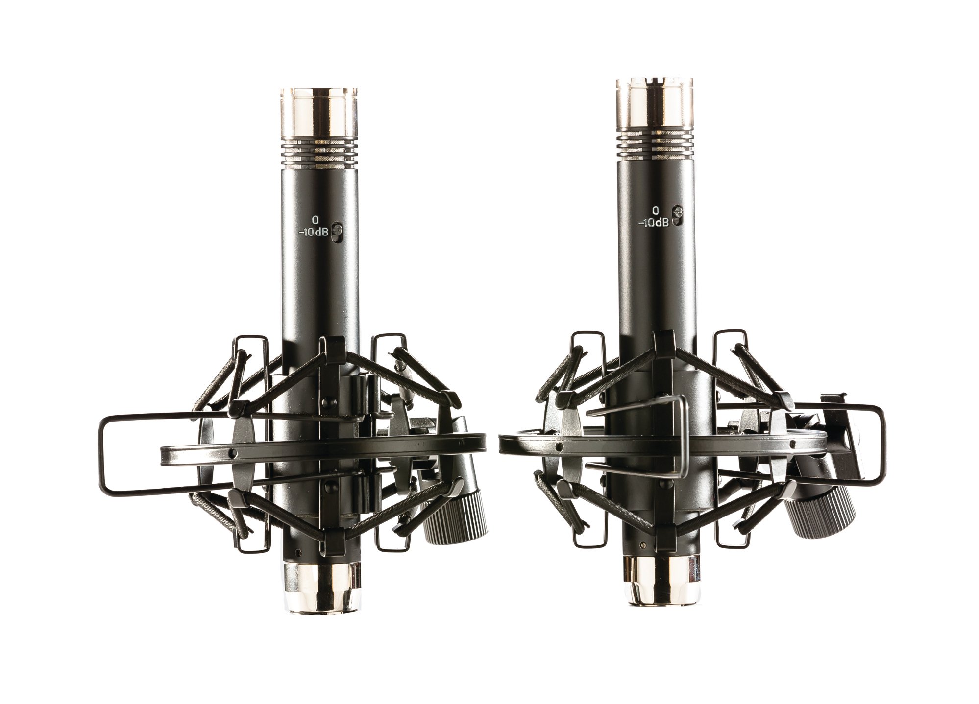 Matched Pair Pencil Condenser Microphones with Shockmounts