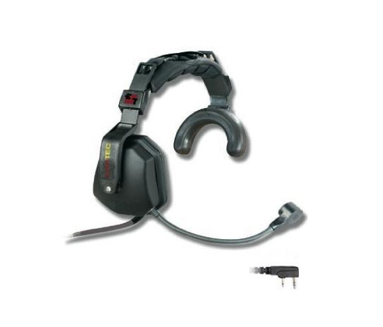 Ultra Single Heavy Duty Headset with Kenwood 2-Pin Plug & Inline PTT