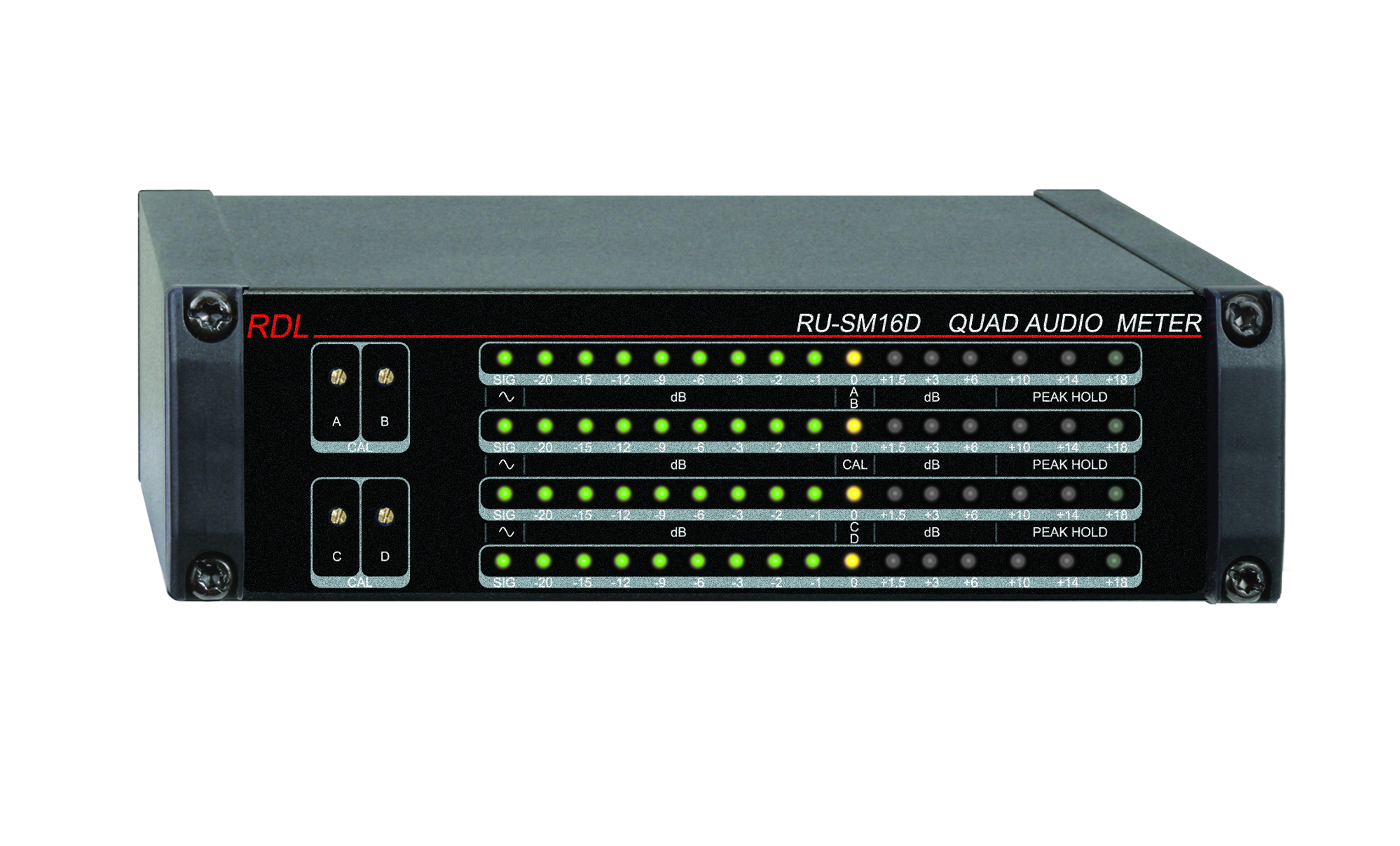4 Channel Audio Meter - Average/Peak/Hold
