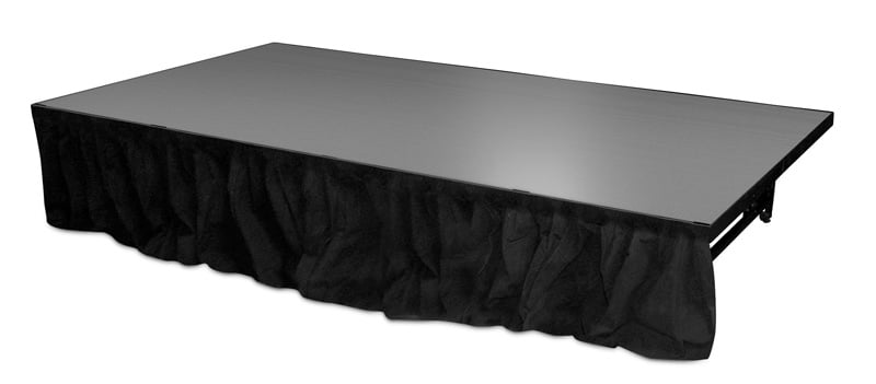 Staging 101 8' Wide x 16" High Black Skirt with Clips