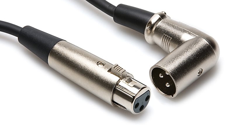 XLR3F to Right-Angle XLR3M Balanced Interconnect Cable