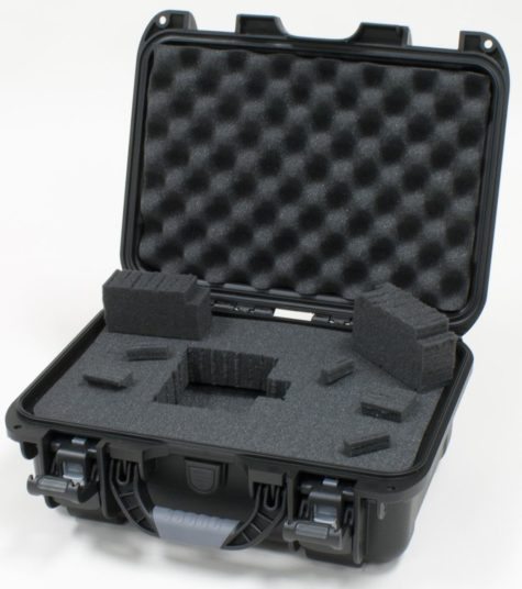 Black Waterproof Utility Case with Diced Foam Interior, 13.2"x9.2"x3.8"