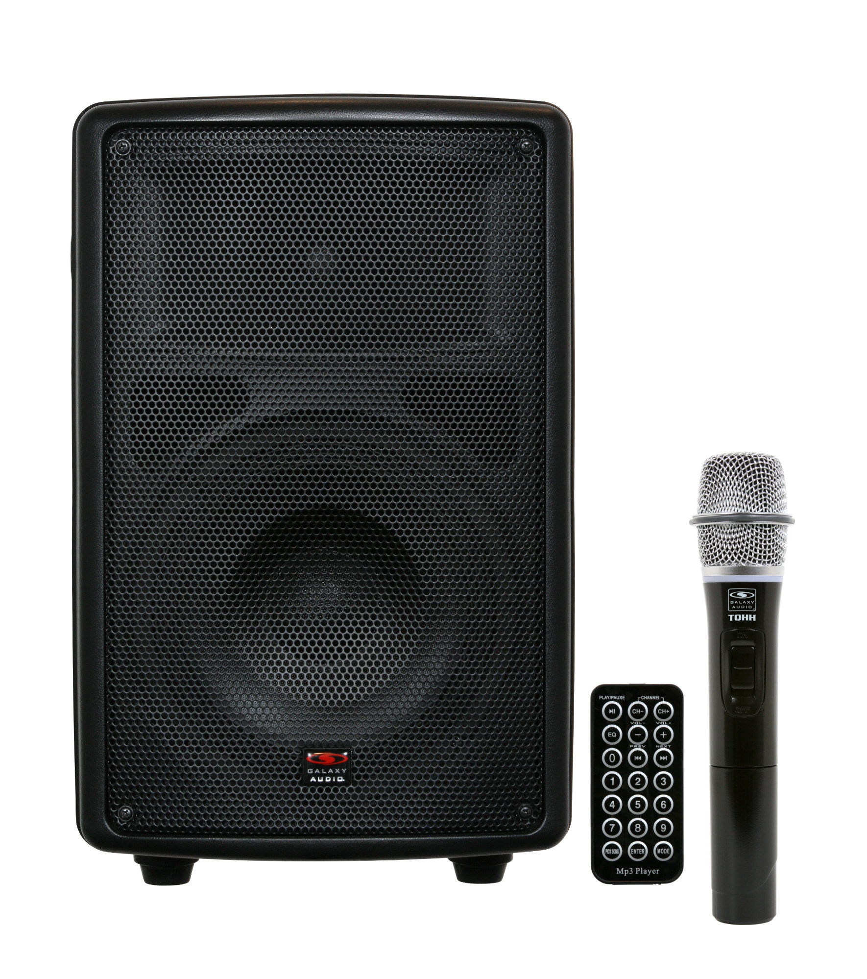 Battery-Powered Portable Sound System with 8" Speaker & Wireless Handheld Microphone, 521.850MHz