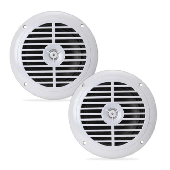 Dual Full-Range Stereo 6.5'' Waterproof Marine Speakers, White