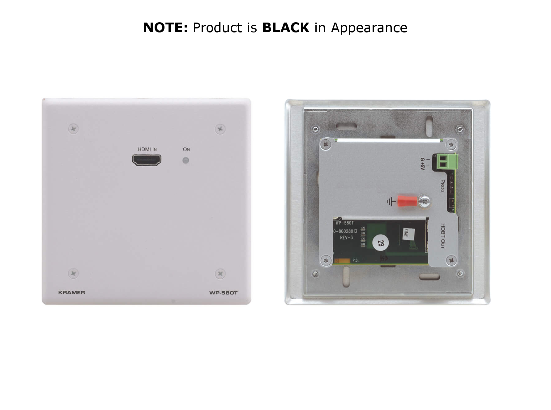 Black Wall Plate, HDMI over HDBaseT Transmitter