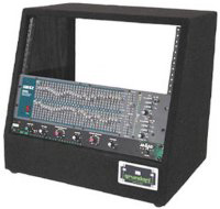 14-Space Slanted Rack w/ Casters, Black