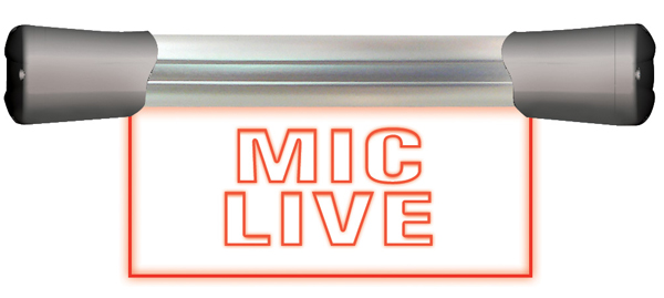 Single Flush Mounting 20cm 'MIC LIVE' Sign