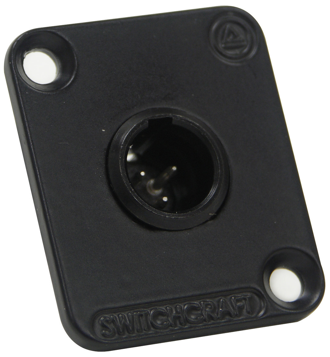 EH Series TQG Panel Mount 7-Pin Male XLR Connector, Black