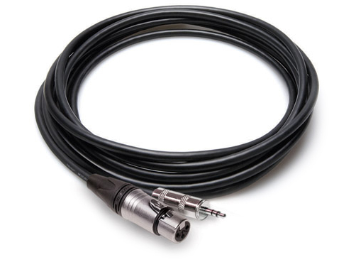 25 ft Camcorder Mic Cable, Neutrik XLR3F to Hosa 3.5mm TRS