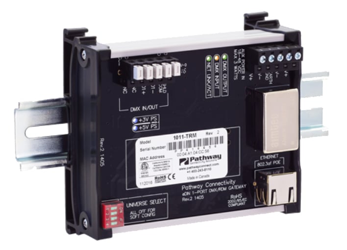 Single Port DIN-Mountable Pathport Gateway with Terminal Block Connectors