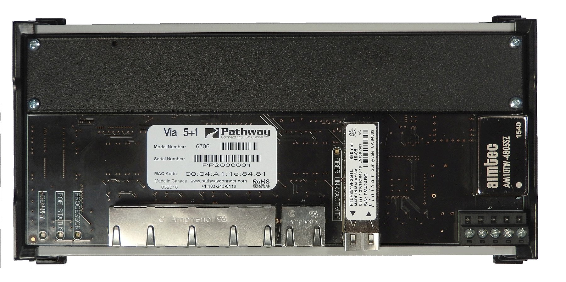 Pathport VIA 5 DIN-Mountable Gigabit Ethernet Switch - No Fiber