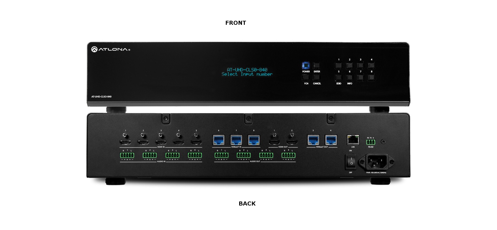 4K/UHD 8×4 HDBaseT and HDMI Matrix Switcher with PoE
