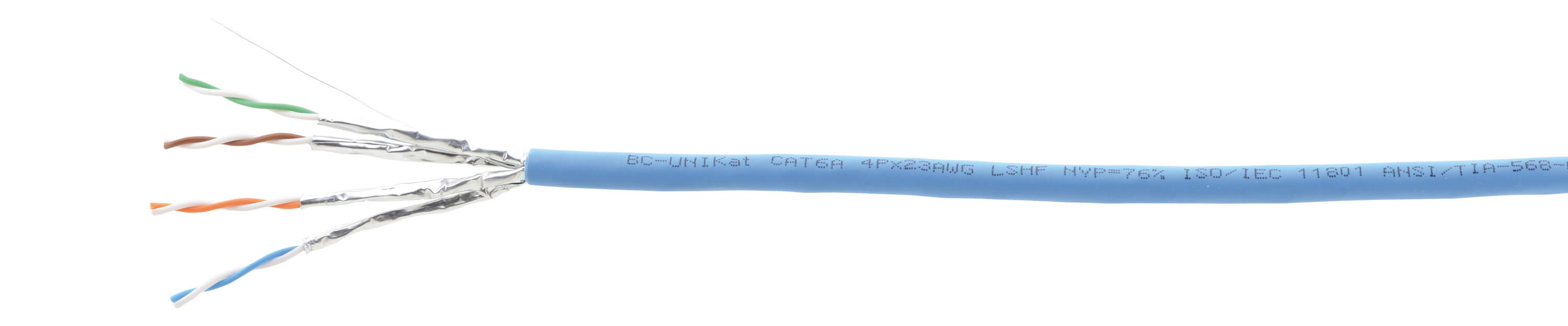 50ft Segment of CAT6a U/FTP Video & LAN Cable, Low Smoke & Halogen Free